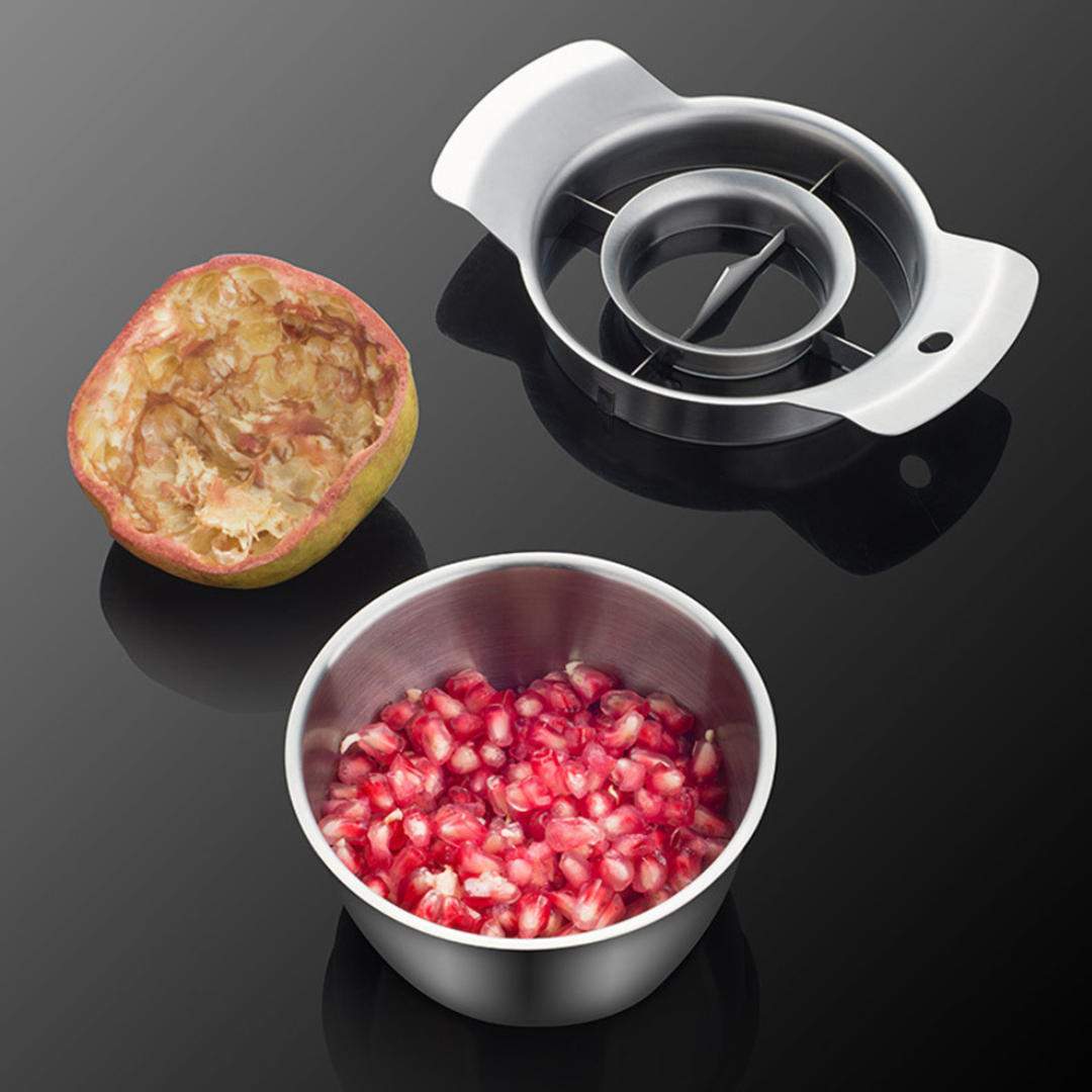 Pomegranate Deseeder Stainless Steel Bowl & Non-Slip Base