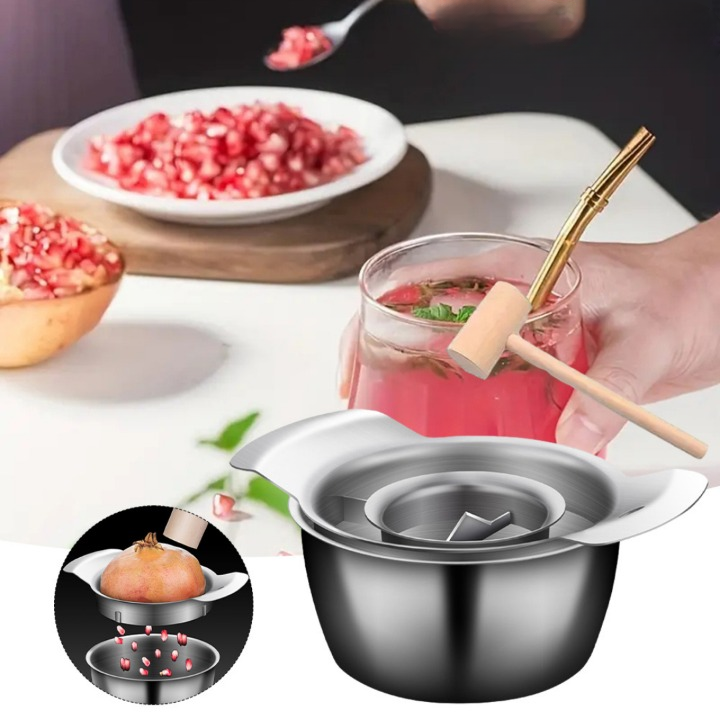 Pomegranate Deseeder Stainless Steel Integrated Bowl Non-Slip Base