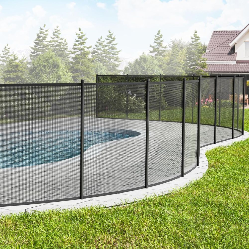 Pool Safety Fence Removable Modular Panels Rust-Resistant Poles