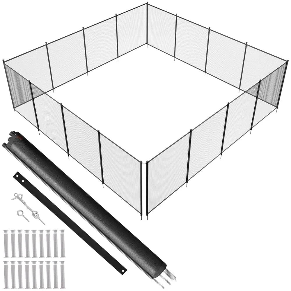 Pool Safety Fence Removable Modular Panels Rust-Resistant Poles