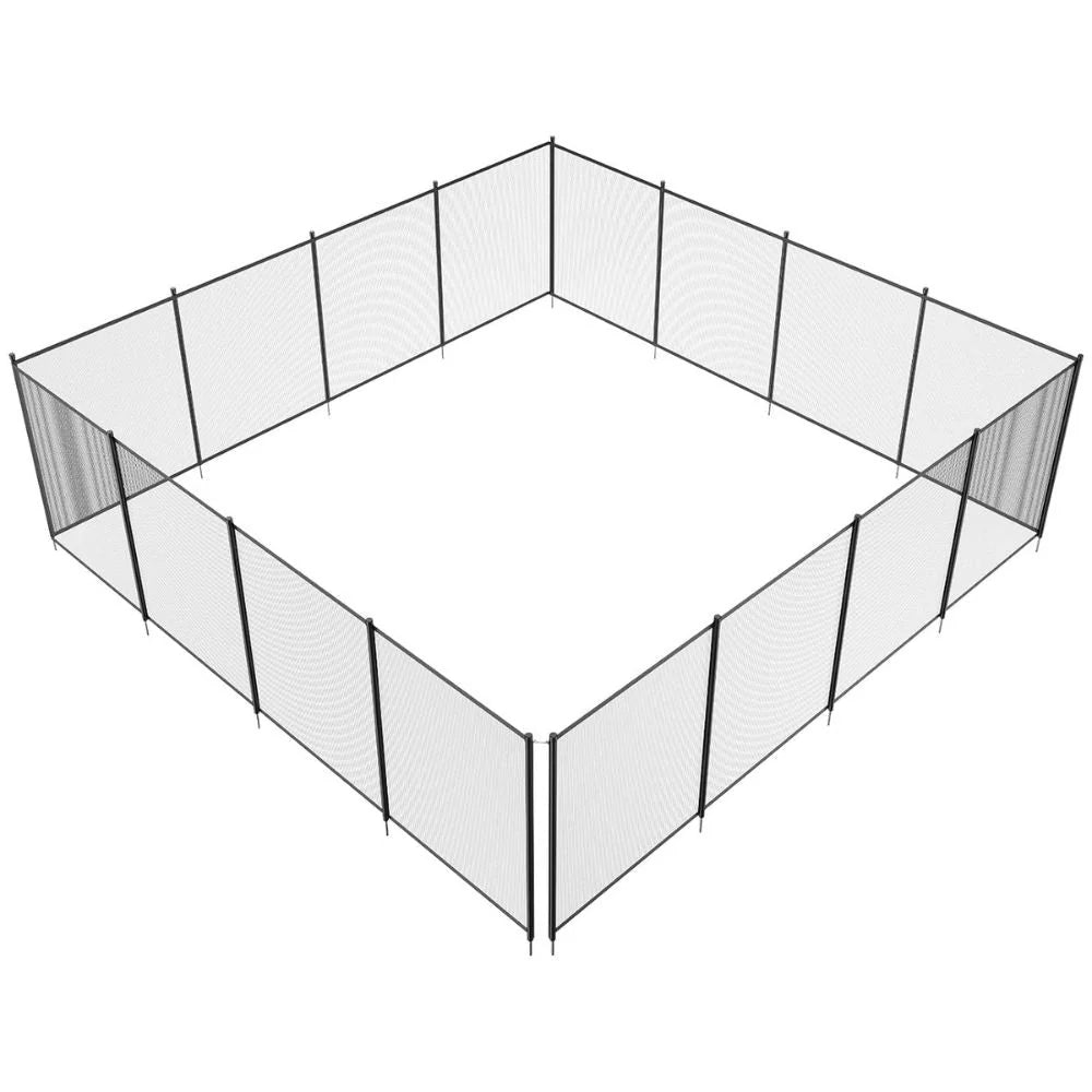 Pool Safety Fence Removable Modular Panels Rust-Resistant Poles