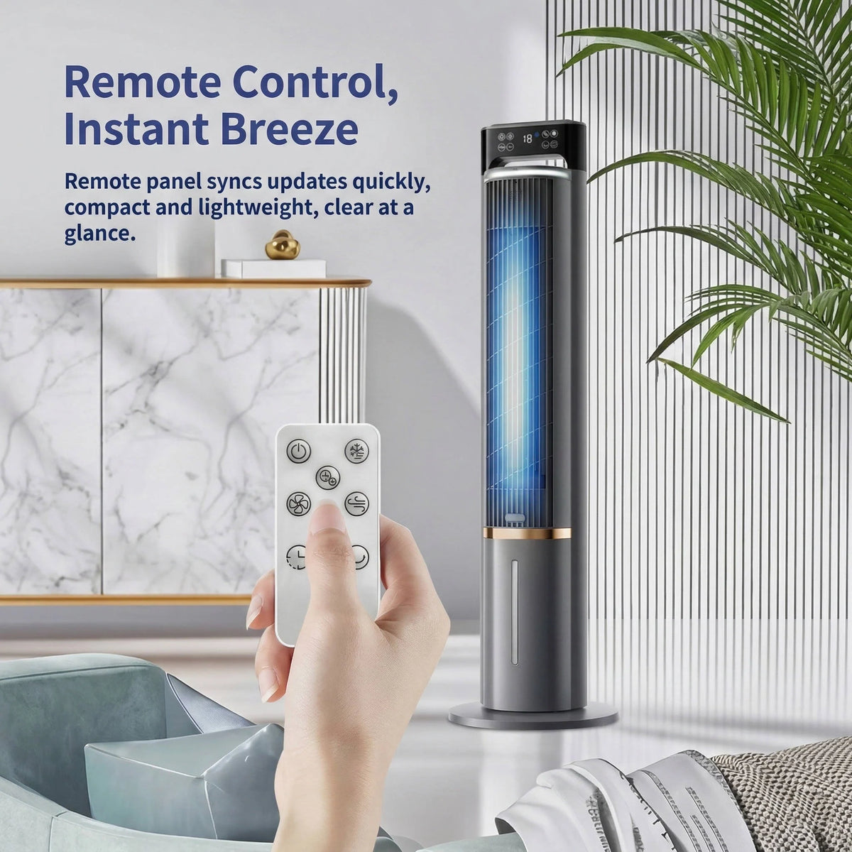 Portable Air Cooler Vortex Turbine Remote & 12-Hour Timer