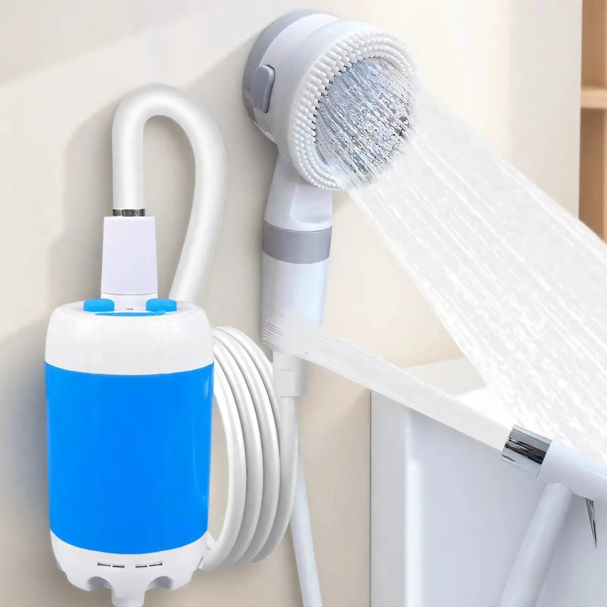 Portable Camping Shower USB Rechargeable Adjustable Pressure