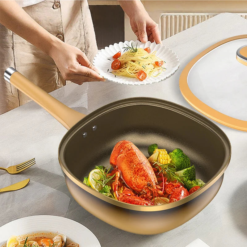 Pot Nonstick Titanium Ceramic Iron Core Base Glass Lid