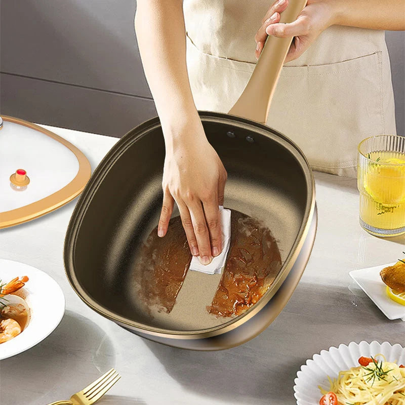 Pot Nonstick Titanium Ceramic Iron Core Base Glass Lid