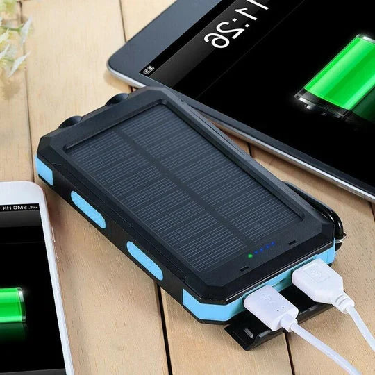 Power Bank High Capacity Solar Charging Dual USB Waterproof