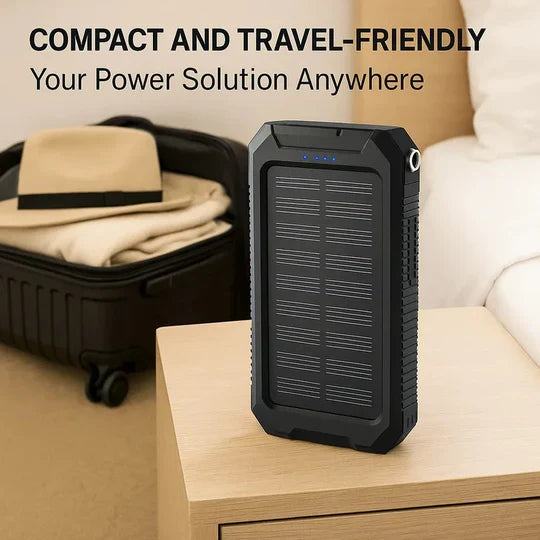 Power Bank High Capacity Solar Charging Dual USB Waterproof