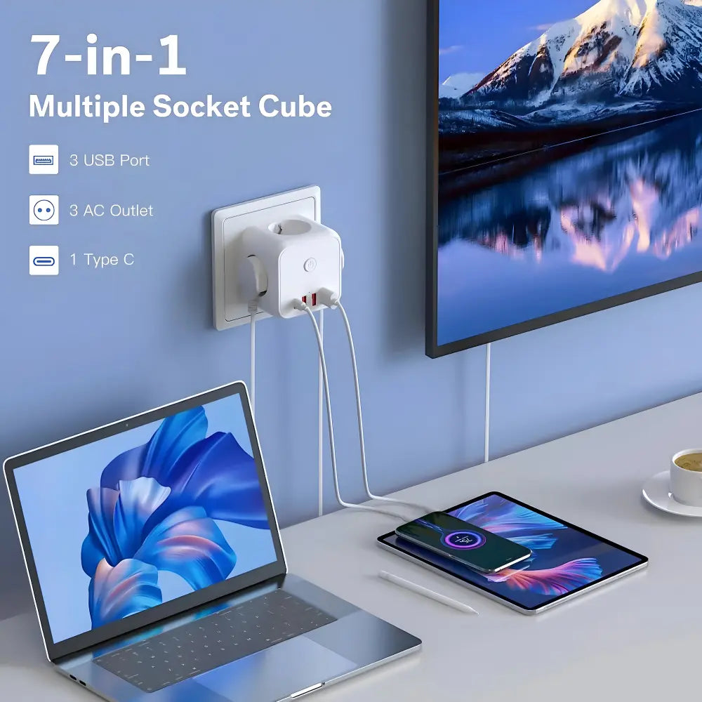 Power Strip 7-in-1 USB-C & USB-A Surge Protection