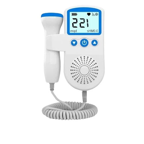Prenatal Heart Rate Monitor Backlit Display & Built-In Speaker Battery-Powered