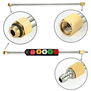 Pressure Washer Wand Telescoping Brass & Stainless 4000 PSI
