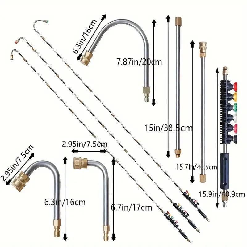 Pressure Washer Wand Telescoping Brass & Stainless 4000 PSI