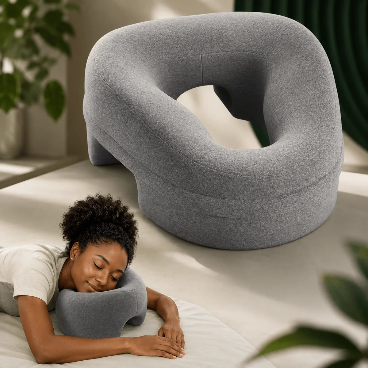 Prone Face Pillow Memory Foam Round Face Opening