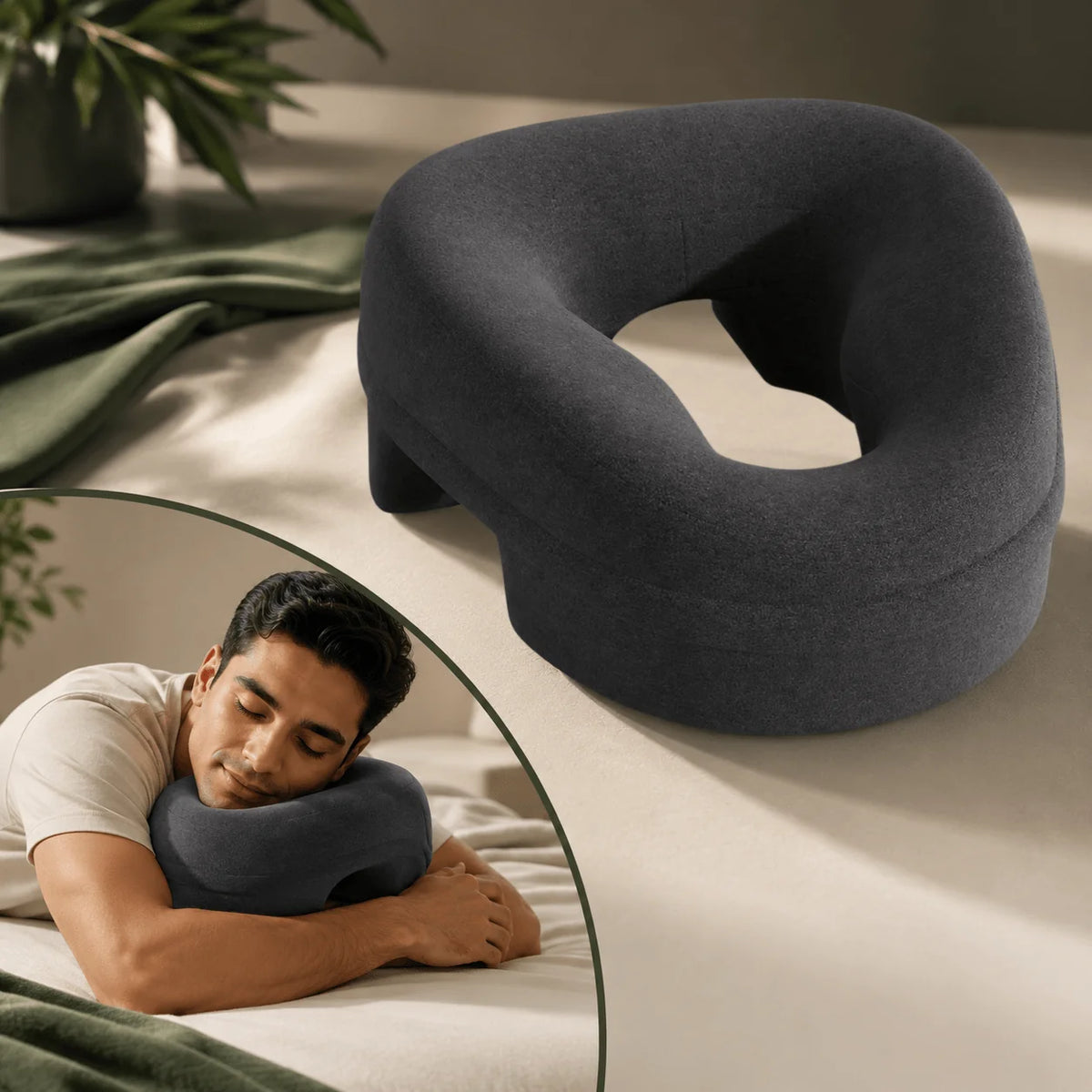 Prone Face Pillow Memory Foam Round Face Opening