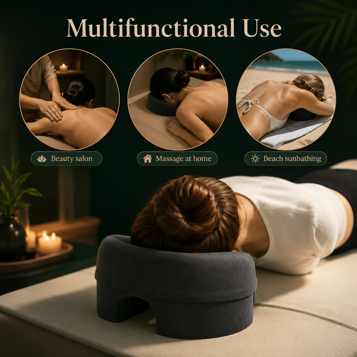 Prone Face Pillow Memory Foam Round Face Opening