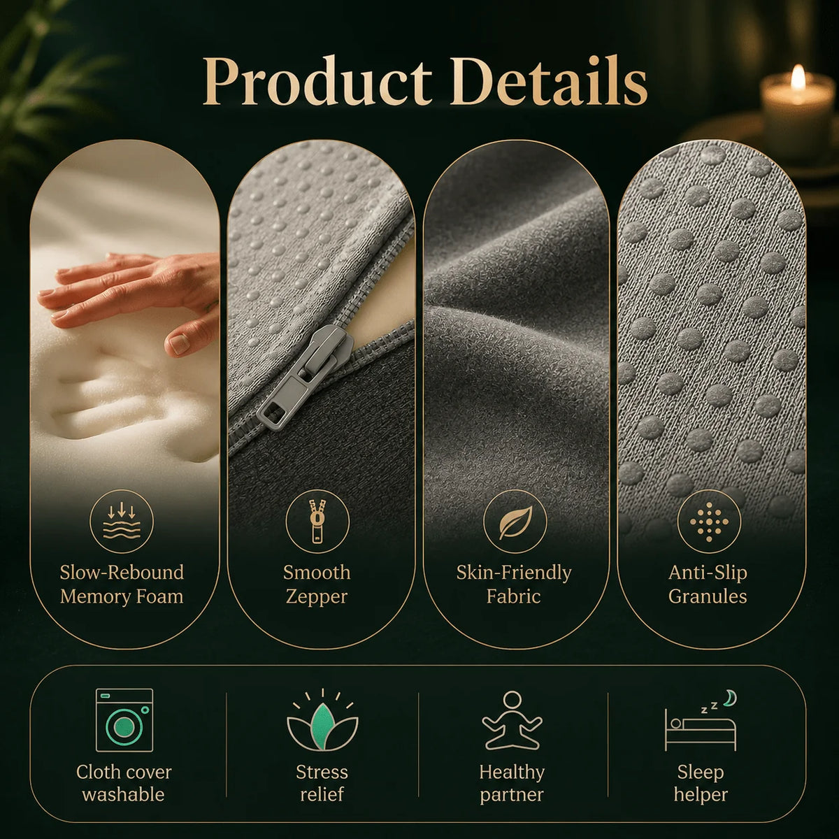 Prone Face Pillow Memory Foam Round Face Opening