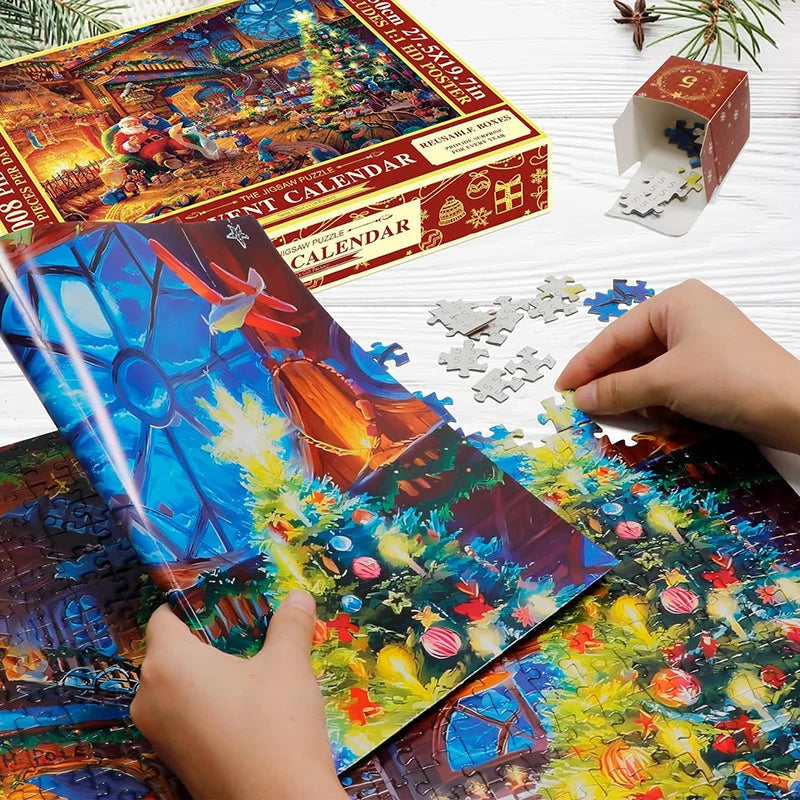 Puzzle Advent Calendar 1008 Pieces & 24 Daily Boxes