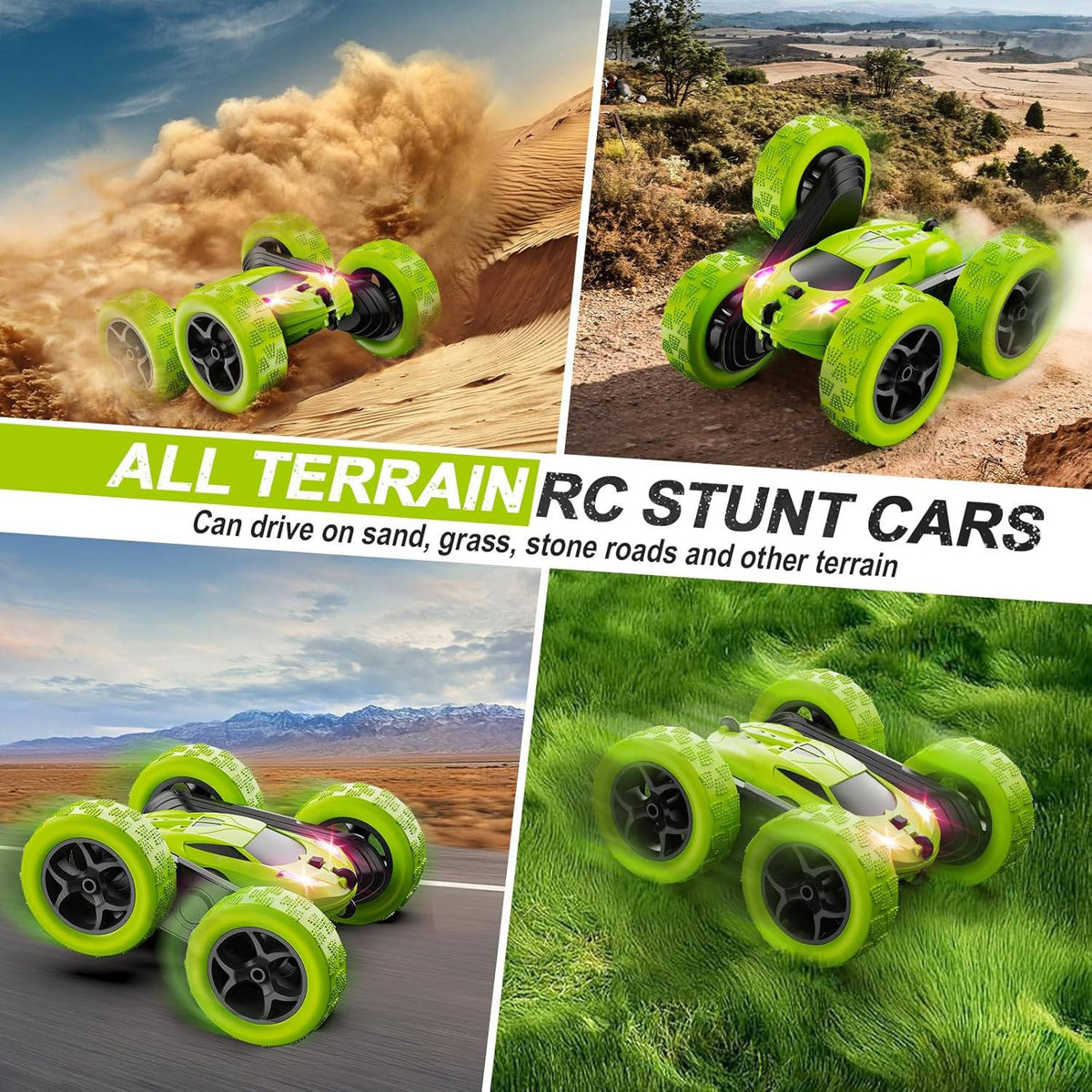 RC Stunt Car 4WD 360 Degree Flips 90-Minute Battery