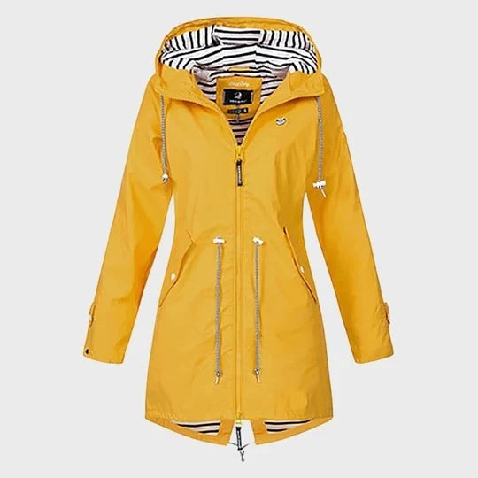 Rain Jacket Waterproof Extended Length & Adjustable Hood