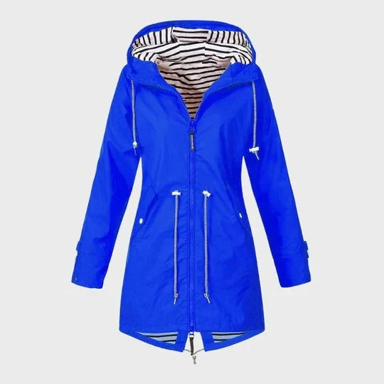Rain Jacket Waterproof Extended Length & Adjustable Hood