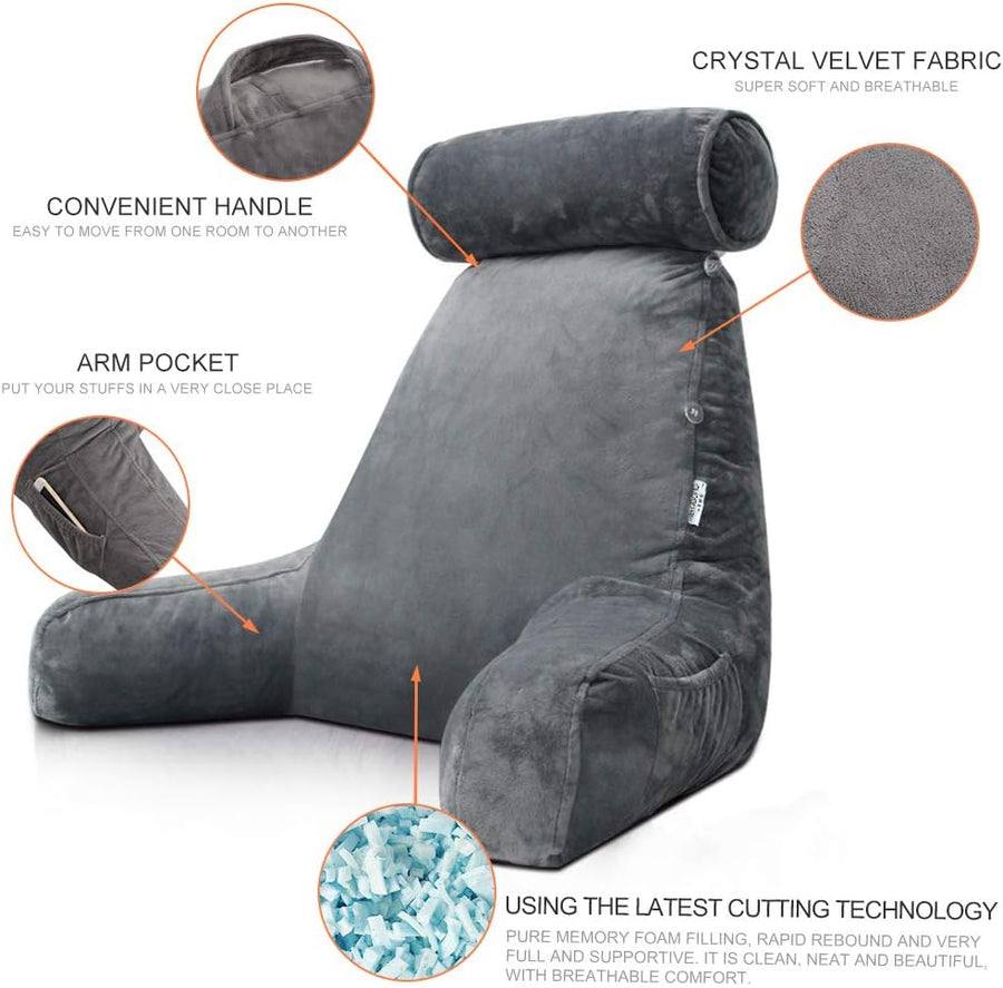 Reading Pillow Ultra-Plush Ergonomic Backrest & Armrests