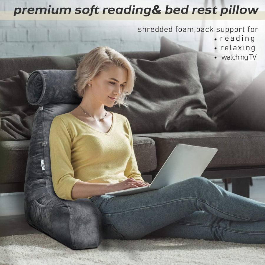 Reading Pillow Ultra-Plush Ergonomic Backrest & Armrests