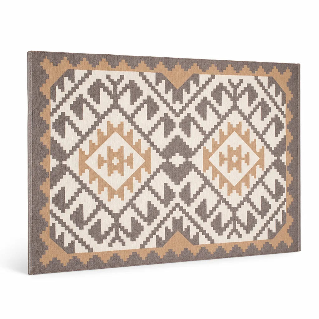 Rectangular Rug Flatwoven Cotton Quatrefoil 120x180 Cm