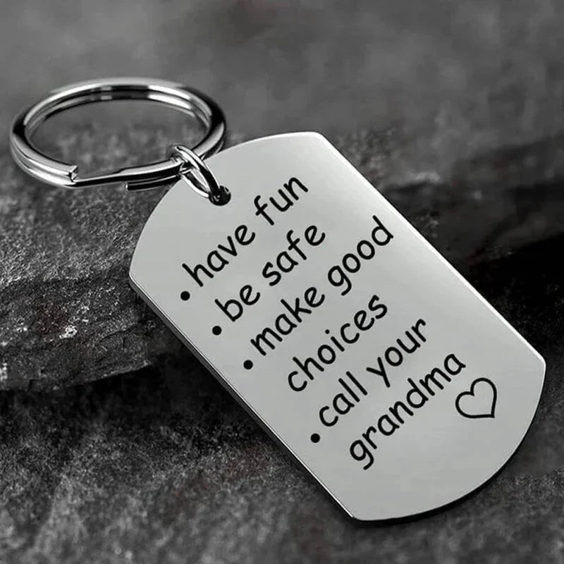 Reminder Keychain Engraved Stainless Steel Tarnish-Resistant