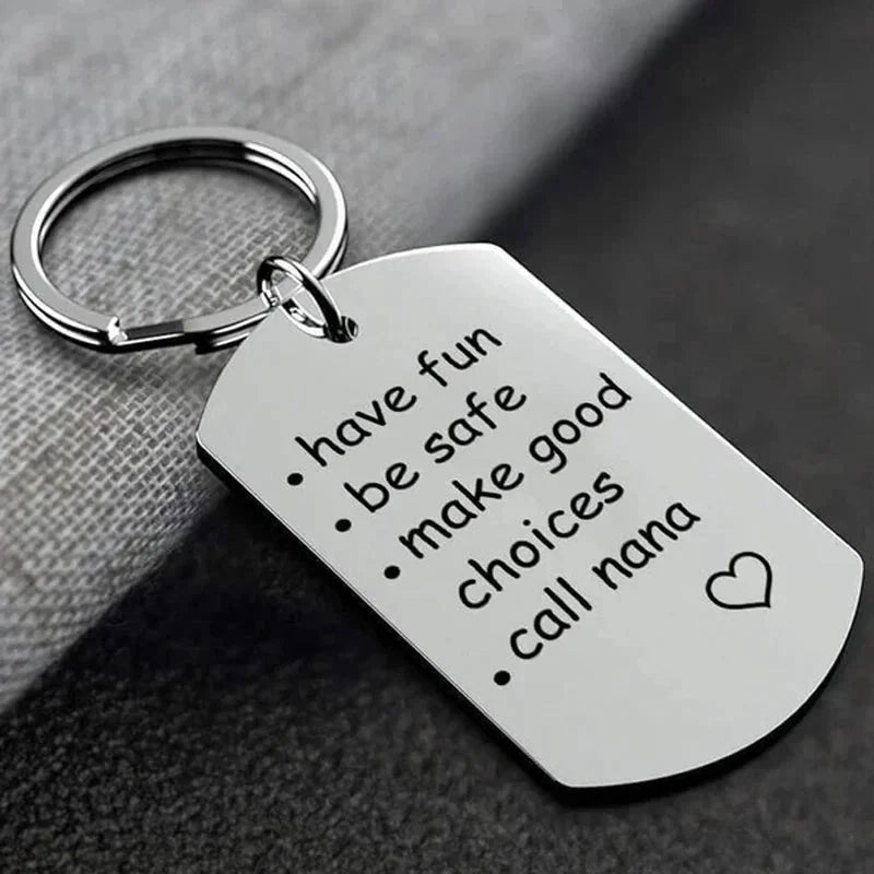 Reminder Keychain Engraved Stainless Steel Tarnish-Resistant