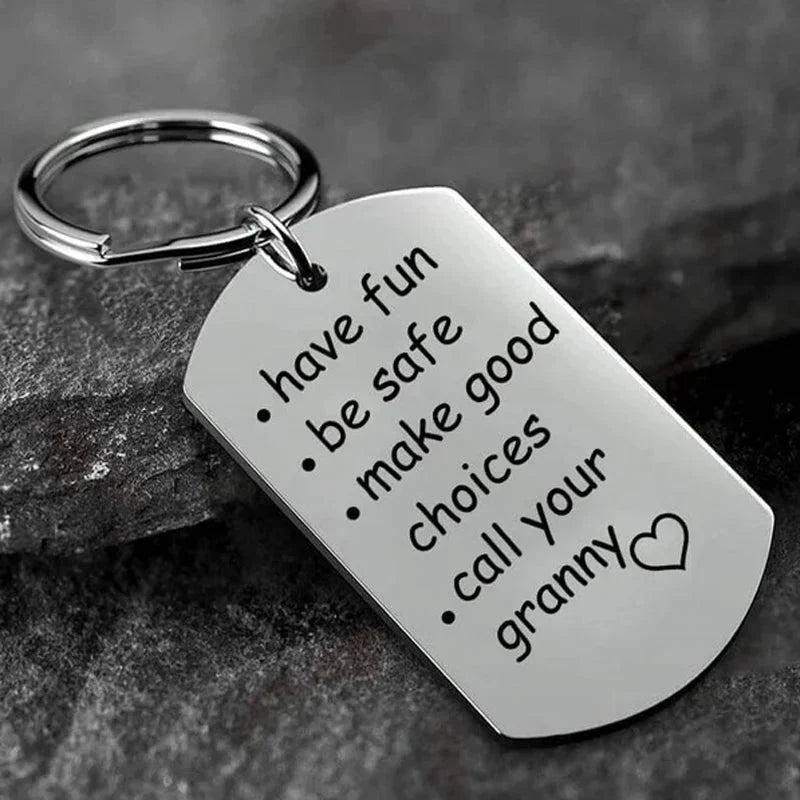 Reminder Keychain Engraved Stainless Steel Tarnish-Resistant