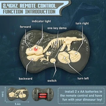 Remote Control Dinosaur Walking & Turning USB Rechargeable