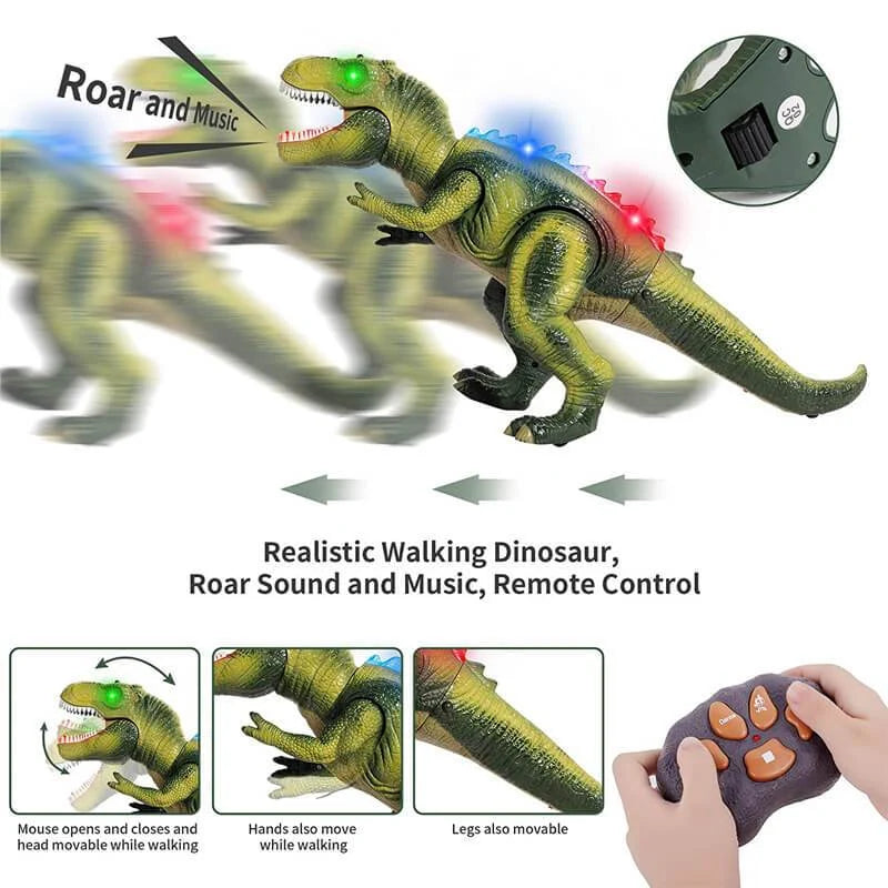 Remote Control T-Rex Walking & Roaring LED Lights