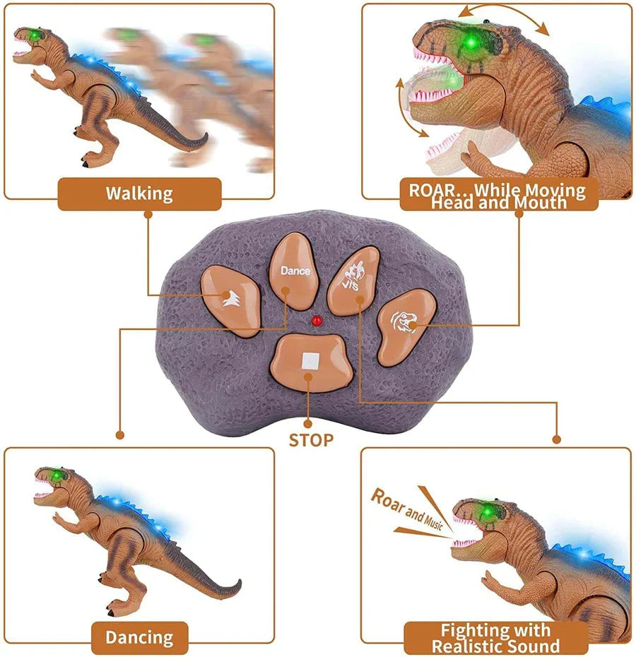 Remote Control T-Rex Walking & Roaring LED Lights