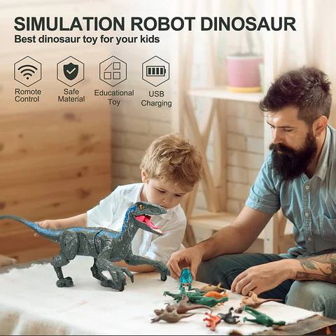 Remote Control Velociraptor Walking & Growling 3D Eyes