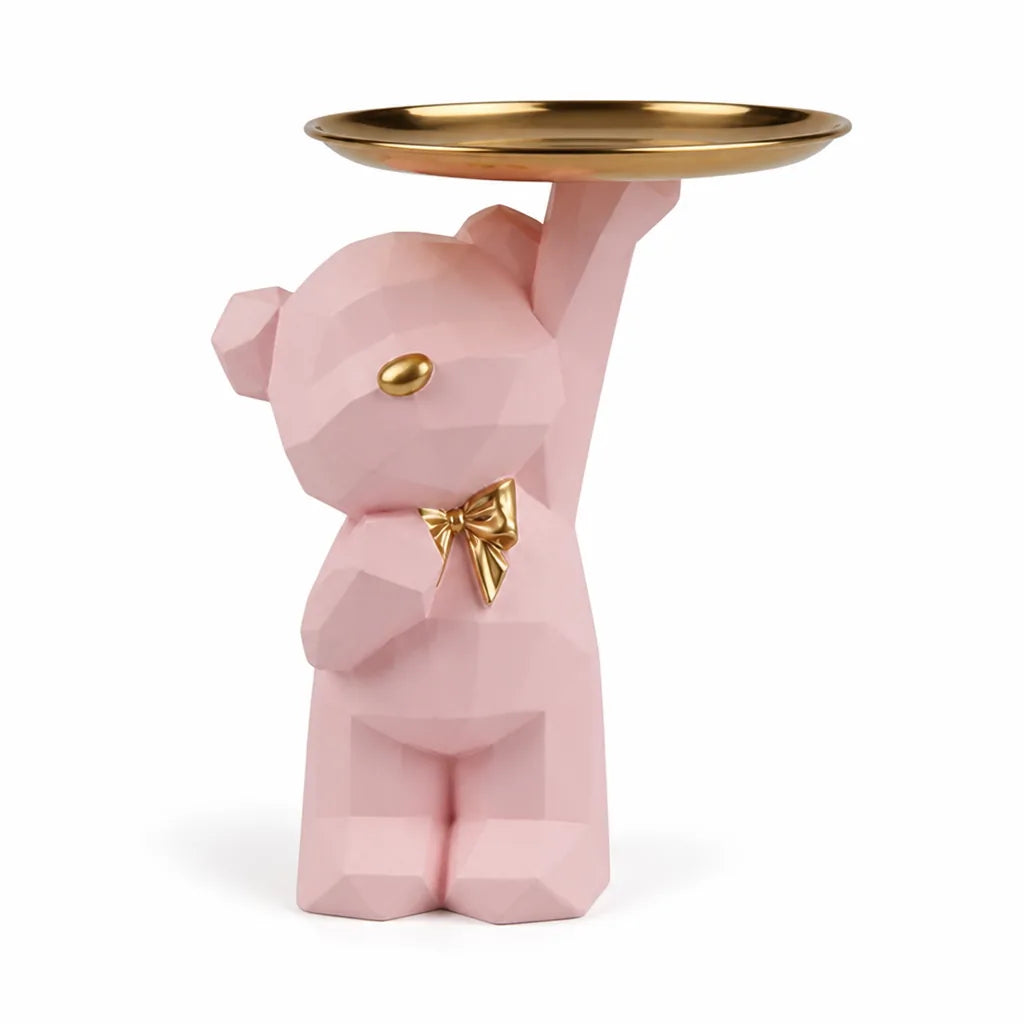 Resin Geometric Bear Key And Jewelry Dish Serving Tray