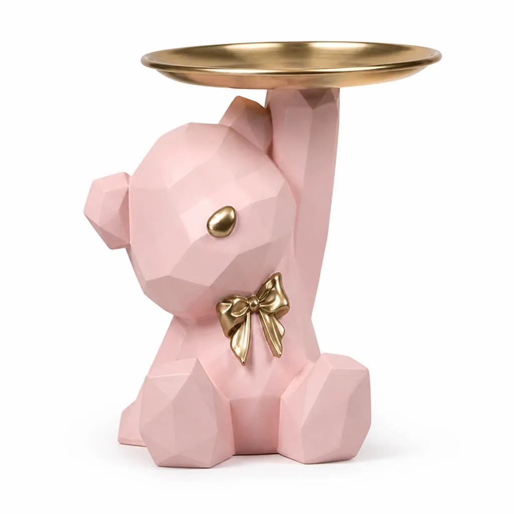Resin Geometric Bear Key And Jewelry Dish Serving Tray