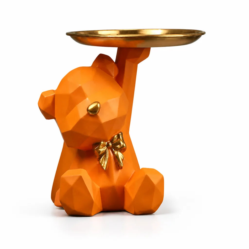 Resin Geometric Bear Key And Jewelry Dish Serving Tray