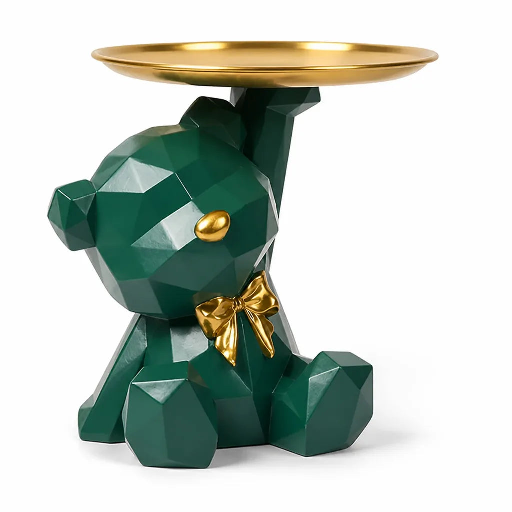 Resin Geometric Bear Key And Jewelry Dish Serving Tray