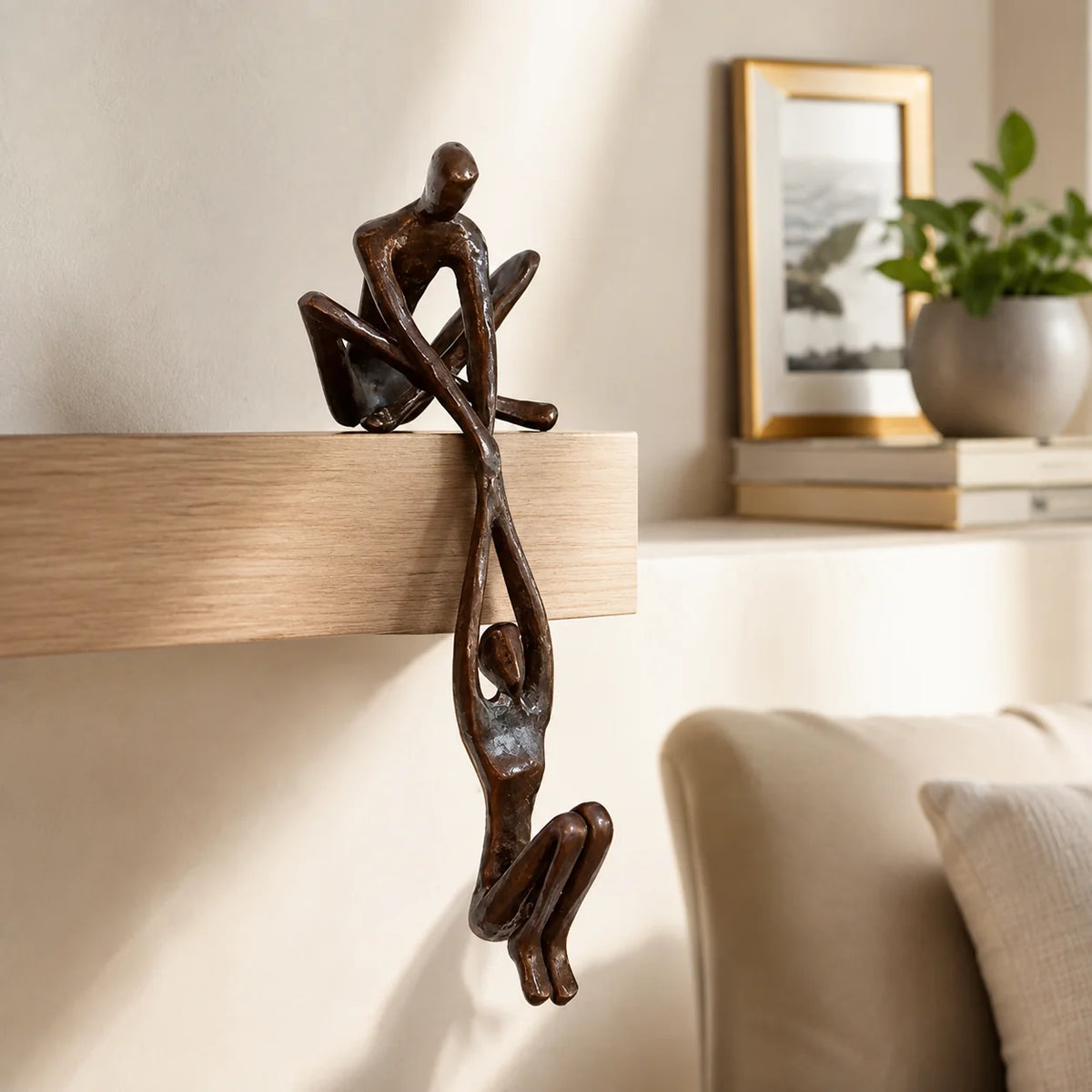 Resin Sculpture Intertwined Embrace Hand-Finished 8 Inch Tall