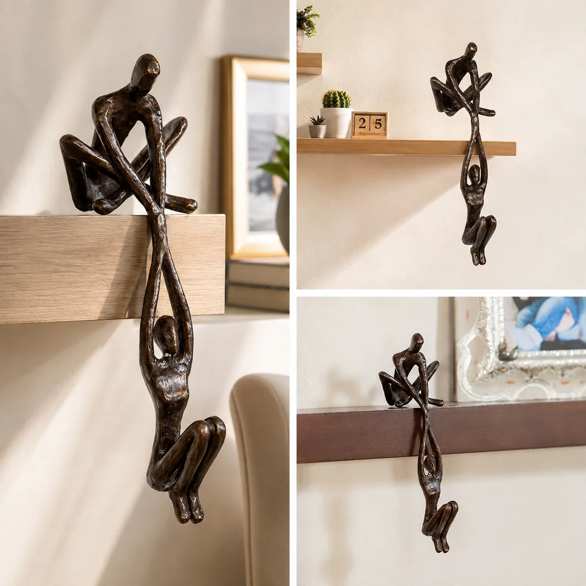 Resin Sculpture Intertwined Embrace Hand-Finished 8 Inch Tall