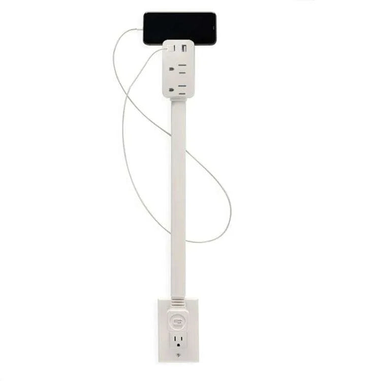 Retractable Power Strip 30in Cord USB-C Phone Holder