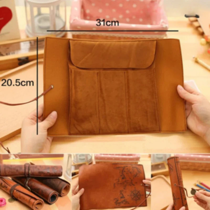 Roll-Up Pencil Case Treasure Map Securing Strap