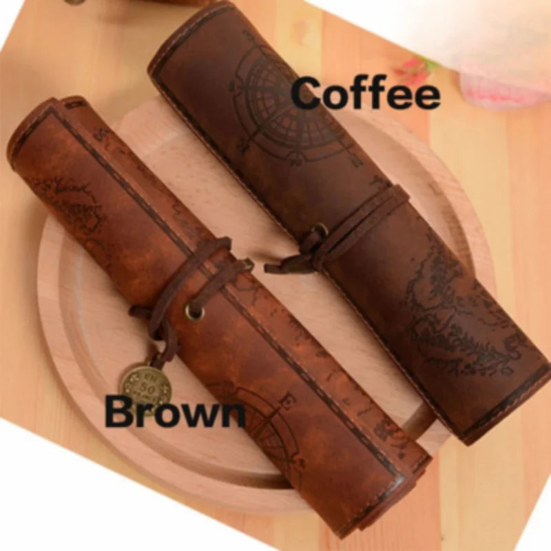 Roll-Up Pencil Case Treasure Map Securing Strap