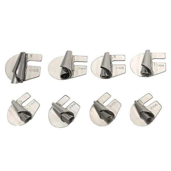 Rolled Hem Presser Foot Stainless Steel Multiple Curl Sizes
