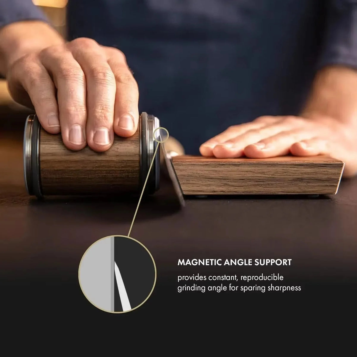 Rolling Knife Sharpener Magnetic 15°/20° Diamond Disc Compact