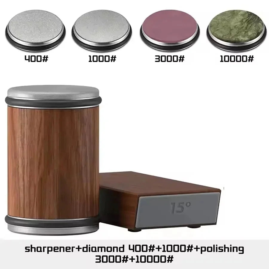 Rolling Knife Sharpener Magnetic 15°/20° Diamond Disc Compact