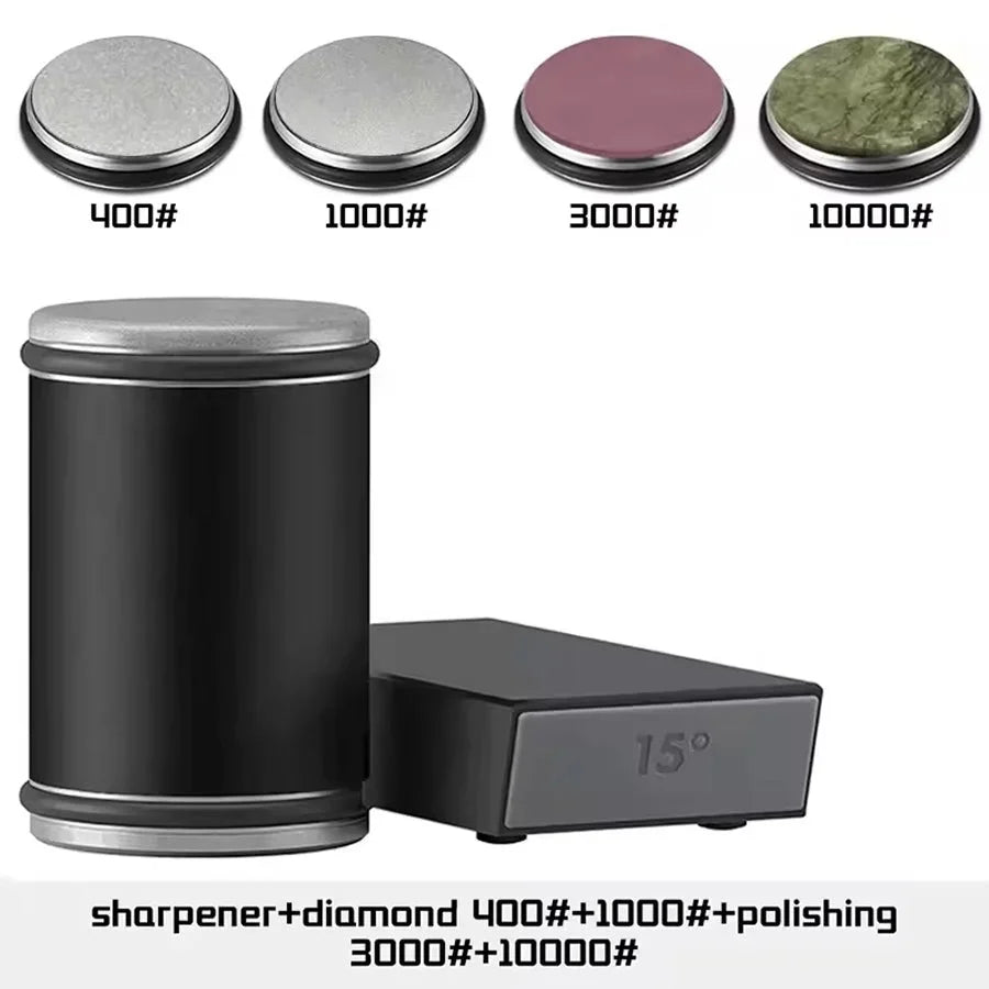 Rolling Knife Sharpener Magnetic 15°/20° Diamond Disc Compact