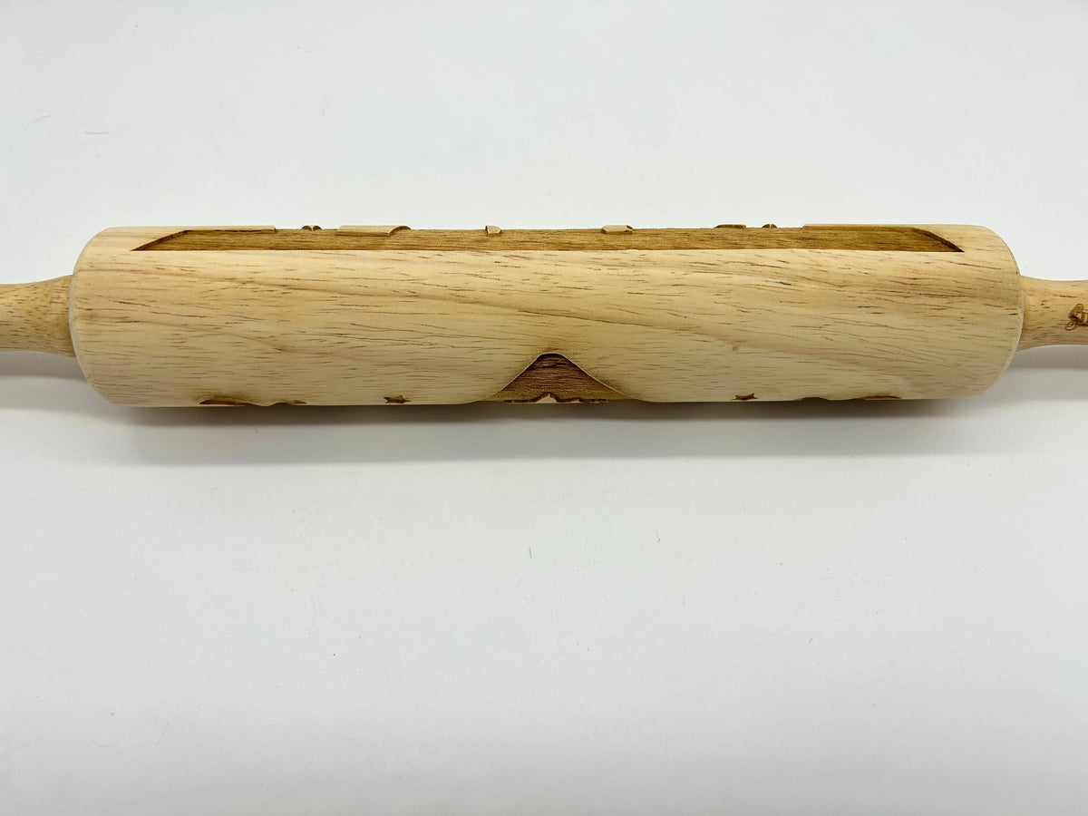 Rolling Pin Nativity Embossed Wooden 10-Inch