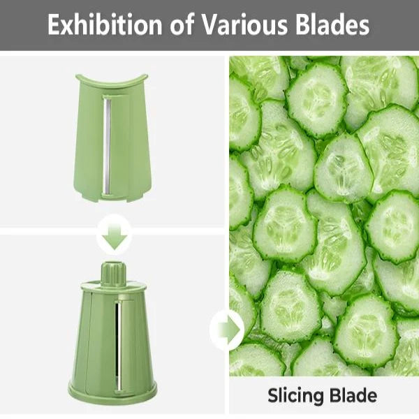 Rotary Grater Five Interchangeable Blades Suction Cup