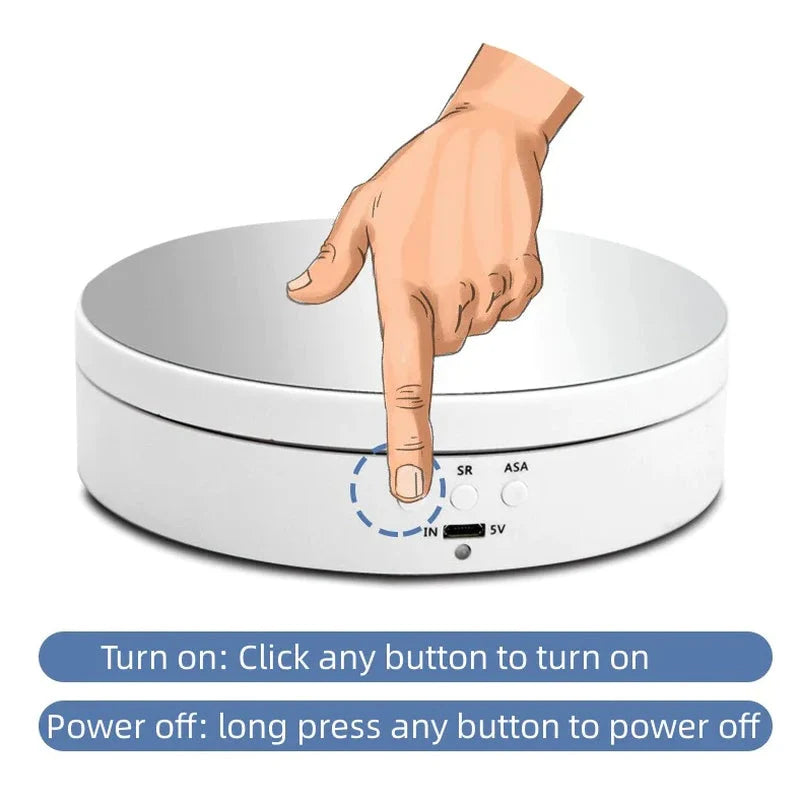 Rotating Display Stand 3-Speed USB & Battery