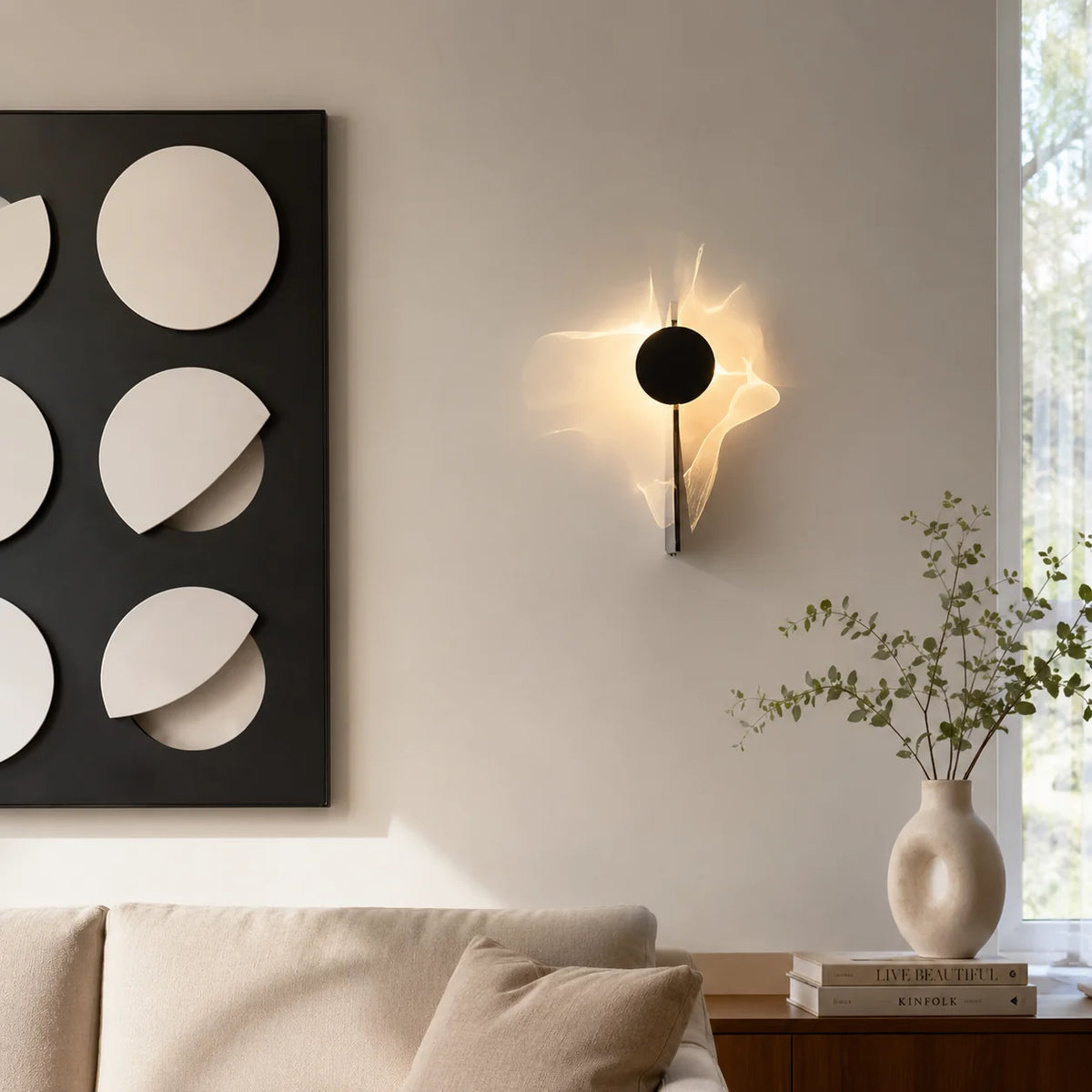 Rotating Wall Lamp Ripple Effect Integrated LED Polished Chrome
